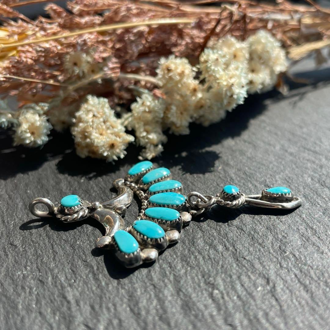 80's・ズニ族・太陽神・シェル＆ターコイズ Vintage 送料込 ズニ族 ネックレス | INDIAN JEWELRY SHOP NICO